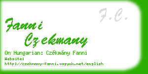 fanni czekmany business card